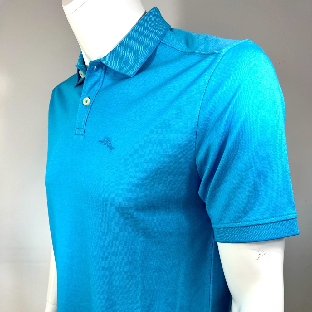 TOMMY BAHAMA POLO SHIRT, "BLUE CRUSH (SKY BLUE) COLOR SIZE LARGE MEDIUM (M) - Picture 4 of 15